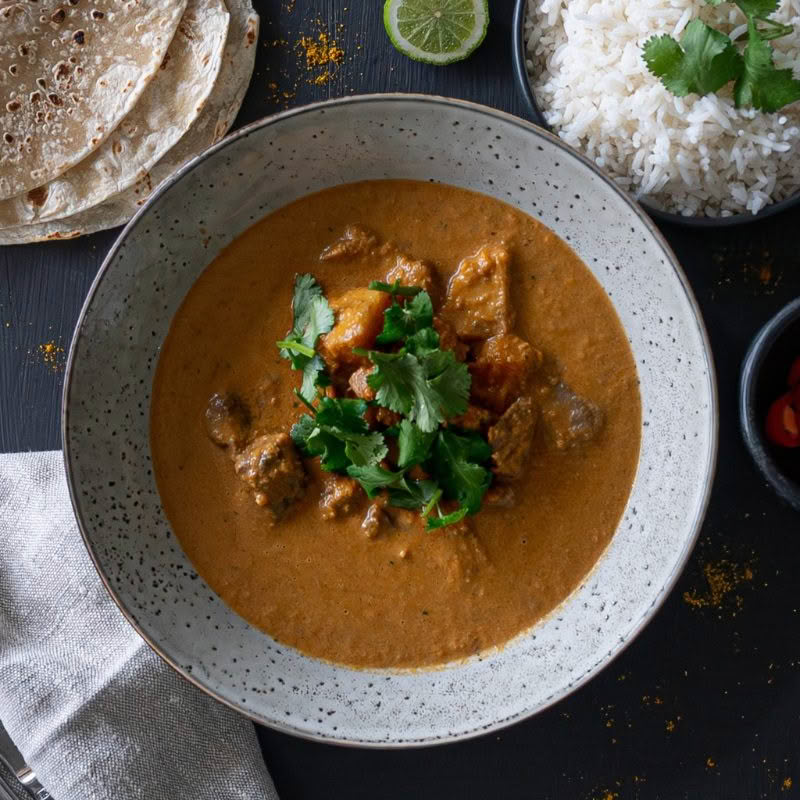 Massaman Beef and Pumpkin Curry Gattings, Food online, SaladsPea, Prosciutto, Green Bean, Cherry Tomato and Hazelnut Salad
